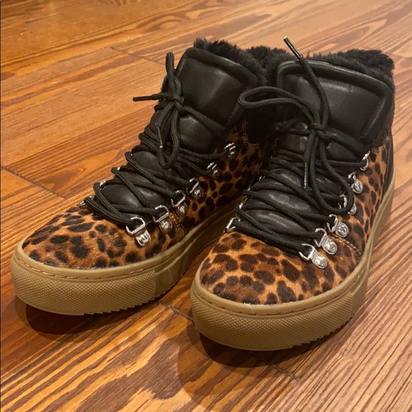 Marc Fisher LTD Leopard Shearling Booties - Picture 3 of 11